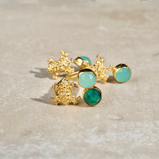 schmuck mit Tiermotive Frosch, Goldring mit Frosch Grüner Chalcedon Smaragd, Geschenk für Ehefrau, Geschenk für Mama, Schwester, Oma, Weihnachtsgeschenk für sie, Geburtsstein Schmuck, Geschenk zum Geburtstag, Geschenk zum Hochzeitstag, Schmuck Set