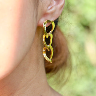 Gold ketten Ohrringe, Große hängeohrige mit drei Gliedern, Geschenkidee für Frauen, Schmuck Set,Geschenk für Ehefrau, Geschenk für Mama, Schwester, Oma, Weihnachtsgeschenk für sie, Geburtsstein Schmuck, Geschenk zum Geburtstag, Geschenk zum Hochzeitstag
