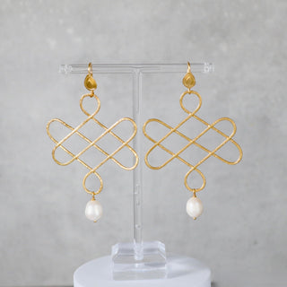 Nachhaltiger schmuck, Boho chic Ohrringe, große Hängeohrringe mit perlen, Gold Ohrringe Lang, Ethno schmuck, Schöne Geschenkidee für Frauen, Geschenk für Mama