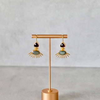Fatimas auge Fengshui Ohrringe Gold, Labradorit Amethyst Edelsteine Ohrringe, Schöne Besondere Geschenk für sie, Geschenk für Ehefrau, Geschenk für Mama, Schwester, Oma, Weihnachtsgeschenk für sie, Geburtsstein Schmuck, Geschenk zum Geburtstag, Geschenk zum Hochzeitstag, Boho chic Schmuck