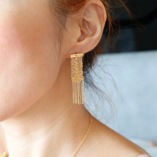 boho chic Lange Fransen Ohrringe Silber Vergoldet, Gold Hängeohrringe, Handmade Schmuck,Geschenk für Ehefrau, Geschenk für Mama, Schwester, Oma, Weihnachtsgeschenk für sie, Geburtsstein Schmuck, Geschenk zum Geburtstag, Geschenk zum Hochzeitstag