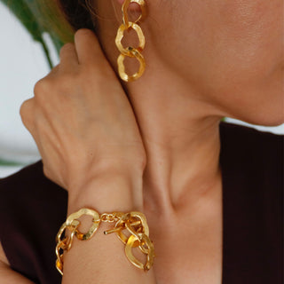 Gold ketten Ohrringe, Große hängeohrige mit drei Gliedern, Geschenkidee für Frauen, Schmuck Set,Geschenk für Ehefrau, Geschenk für Mama, Schwester, Oma, Weihnachtsgeschenk für sie, Geburtsstein Schmuck, Geschenk zum Geburtstag, Geschenk zum Hochzeitstag

