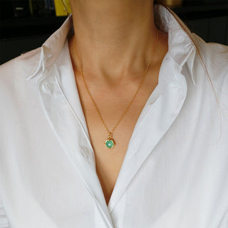 Halskette Gold Grünen Stein Chalcedon schmuck, Kleine Schöne Geschenkidee für Frauen, Nachhaltiger schmuck, Weihnachtsgeschenk für Frauen, Geburtsstein Halskette, Geschenk für Ehefrau