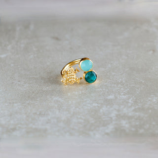 schmuck mit Tiermotive Frosch, Goldring mit Frosch Grüner Chalcedon Smaragd, Geschenk für Ehefrau, Geschenk für Mama, Schwester, Oma, Weihnachtsgeschenk für sie, Geburtsstein Schmuck, Geschenk zum Geburtstag, Geschenk zum Hochzeitstag