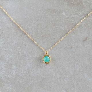 Halskette Gold Grünen Stein Chalcedon schmuck, Kleine Schöne Geschenkidee für Frauen, Nachhaltiger schmuck, Weihnachtsgeschenk für Frauen, Geburtsstein Halskette, Geschenk für Ehefrau