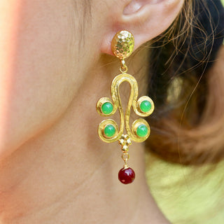 Boho Hippie Große Ohrringe mit Edelstein, Hold Hängeohrringe Groß, Statement Boho Ohrringe, Trend Boho chic Schmuck, Schöne Geschenkidee für Freundin