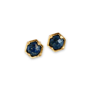 Bienenwabe Ohrstecker Lapislazuli - Herzbote