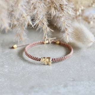Elefant Glücksarmband  Makramee geflochtenes Armband geschenk für sie