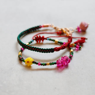 Gänseblümchen Makramamee Armband Set - Herzbote