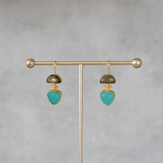 Labradorite Chalcedon Hängeohrring - Herzbote