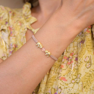Twins Elefant Makramee Armband - Herzbote
