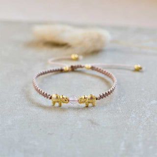 Twins Elefant Makramee Armband - Herzbote