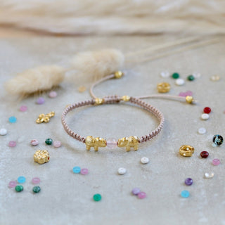 Twins Elefant Makramee Armband - Herzbote